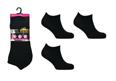 £2.95 a dozen pair Pack Women's Black Trainer Socks