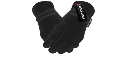 12x Men’s Fleece Gloves with Rockjock R40 Thermal Insulation, Black