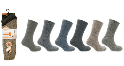 4x Mens 3pk ProHike Easy Grip Cushion Sole Wool Socks