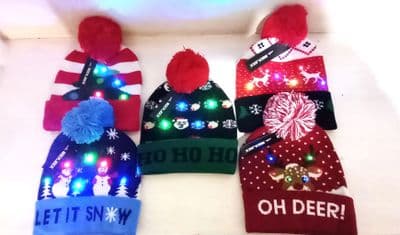 Christmas Light-Up Knitted Hats  £1.95 each