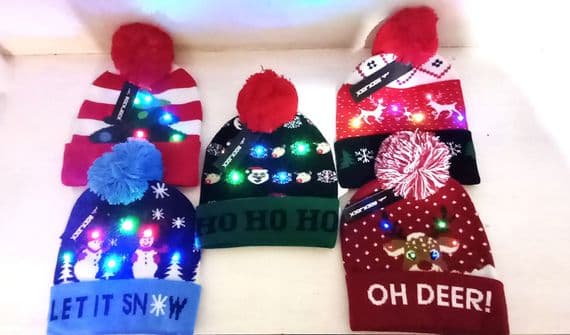 Christmas Light-Up Knitted Hats  £1.95 each