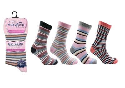 Easy Grip Non-elastic Ladies socks 4 packs of 3 pair packs