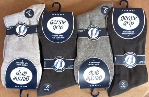 GENTLE GRIP SOMRG53H3BRN MENS SOCKS 6-11