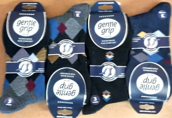 GENTLE GRIP SOMRJ620H3 MENS SOCKS 6-11