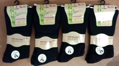 Ladies Non Elastic Bamboo in Black Size 4-7