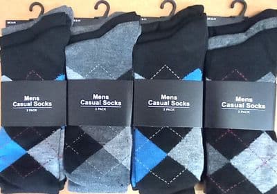 Men's Casual 2833 Mixed Patterned 6-11 Socks