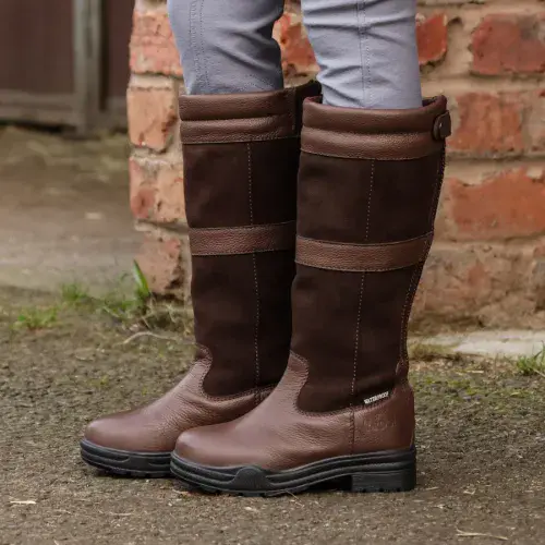 Brogini Hollingworth Womens Tall Zipped Brown Country Boots