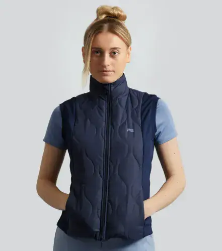 Campani Womens Quilted Riding Gilet Navy