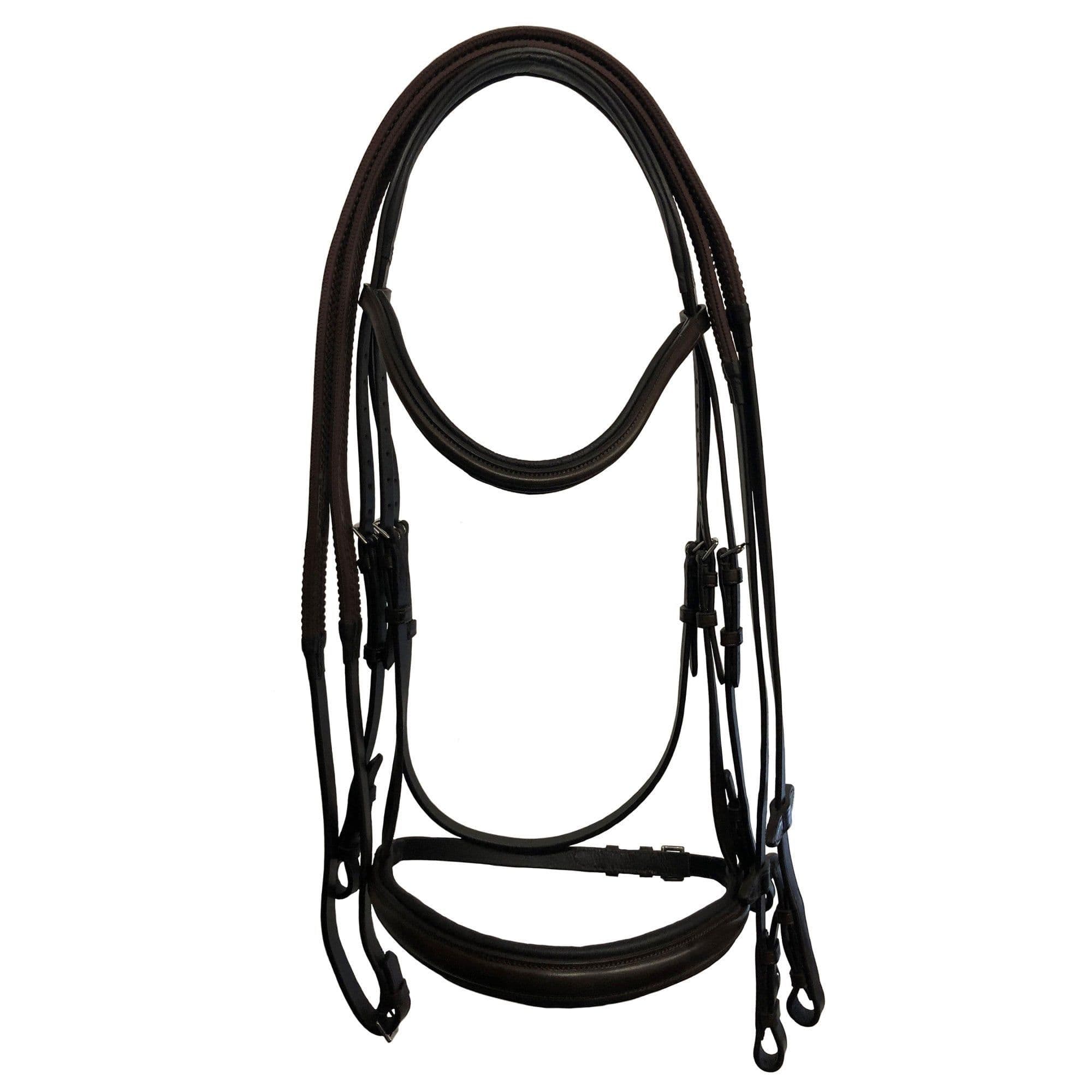 Bride De Cavesson Matelassée Collegiate Mono Crown - Noir, Réglable, Pour Cheval