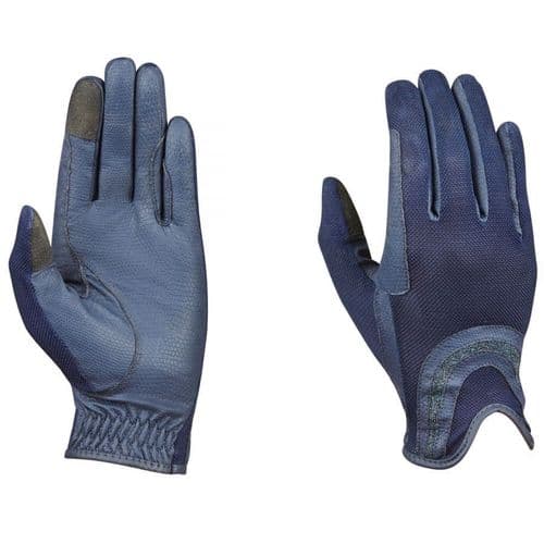 Dublin Pull On Glitter Mesh Back Riding Gloves