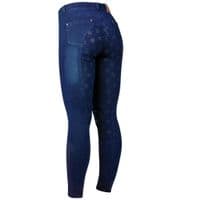 Dublin Shona Full Grip Silicone Print Denim Breeches - Saddlemasters
