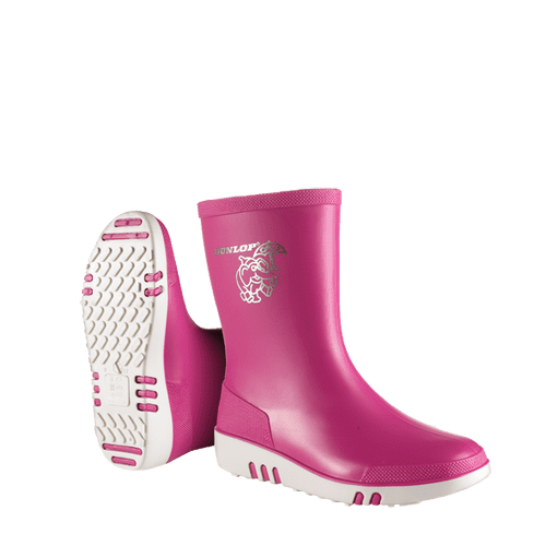 Dunlop Mini Child Wellingtons - Pink/White