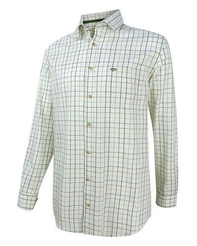 Hoggs of Fife Balmoral Luxury Tattersall Shirt - Green/Brown