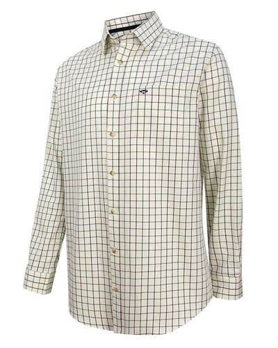 Hoggs of Fife Balmoral Luxury Tattersall Shirt - Navy/Wine