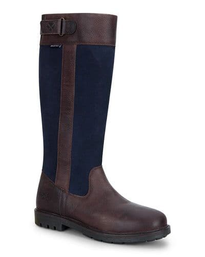 Hoggs of Fife Cleveland II Ladies Country Boots - Dark Brown/Navy