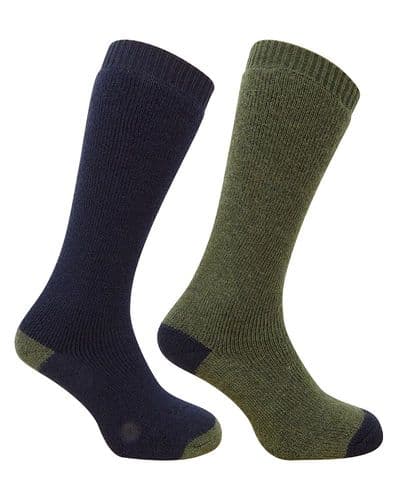 Hoggs of Fife Country Long Socks Dark Green/Dark Navy - Twin Pack