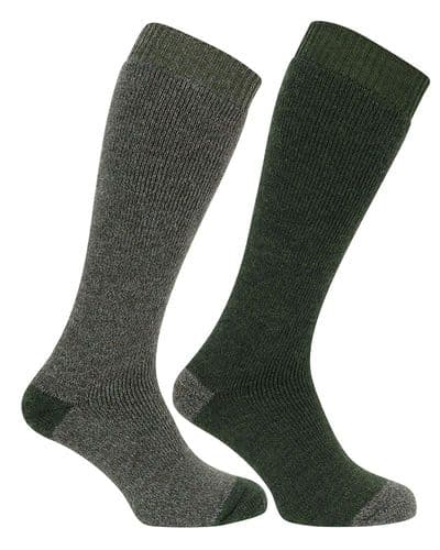 Hoggs of Fife Country Long Socks Tweed/Loden - Twin Pack