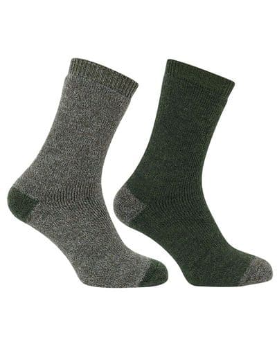 Hoggs of Fife Country Short Socks Tweed/Loden - Twin Pack