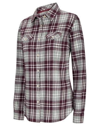 Hoggs of Fife Eilidh Ladies Flannel Shirt - Merlot Marl