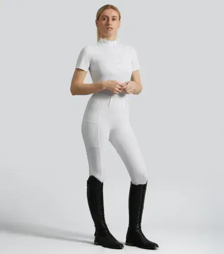Luceo Womens Full Seat Competition Riding Tights White