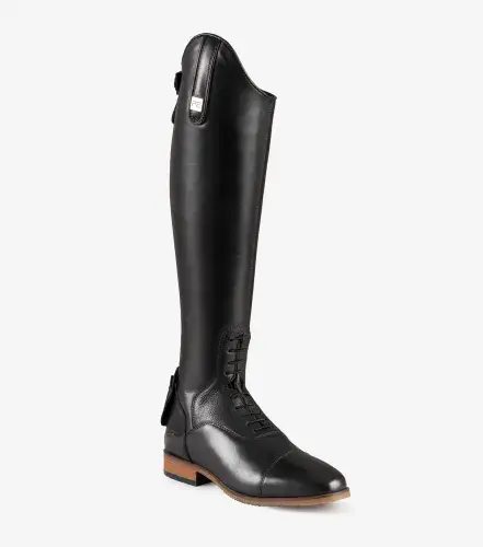 【PORTERNA】Romer lace-up long boots Maurizia Ladies Lace Front Tall Leather Riding Boots Cognac