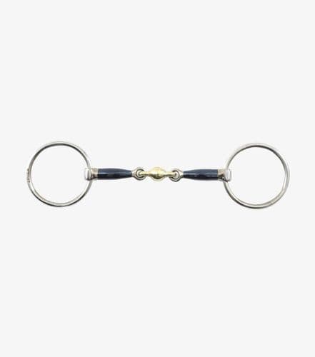 Premier Equine Blue Sweet Iron Loose Ring Snaffle with Brass Alloy Lozenge
