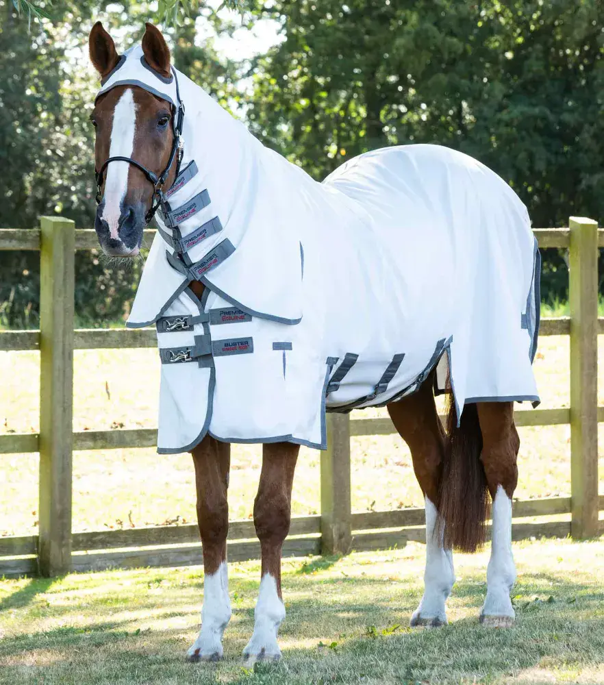 Tapis Doux Premier Equine Buster Avec Rabat De Ventre - Blanc - Neuf