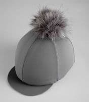 Premier Equine Jersey Hat Silk with Faux Fur Pom Pom - Saddlemasters