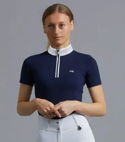 Premier Equine Maria Diamante Show Shirt - Navy