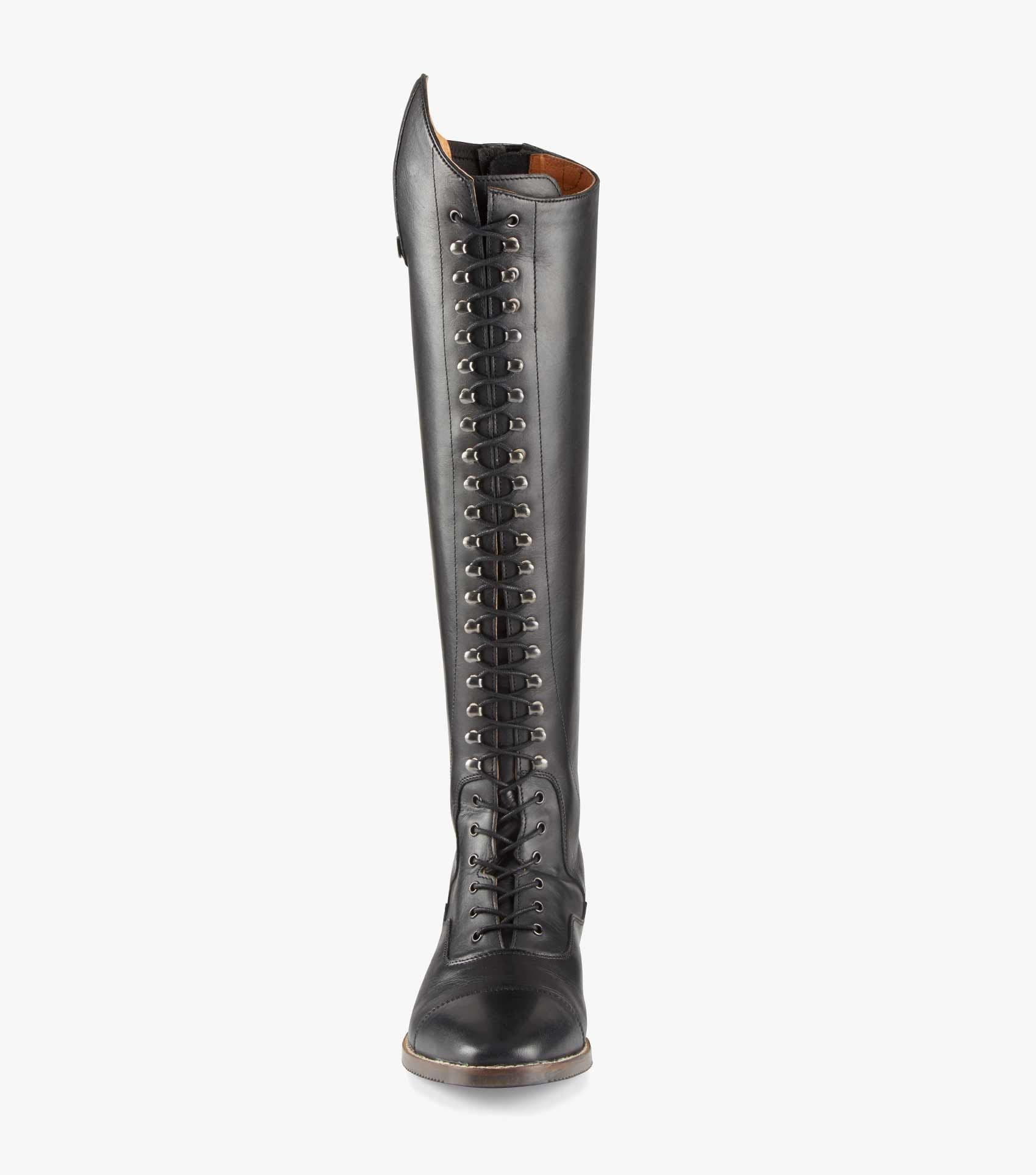 Premier Equine Maurizia Ladies Black Lace Front Tall Leather Riding Boots