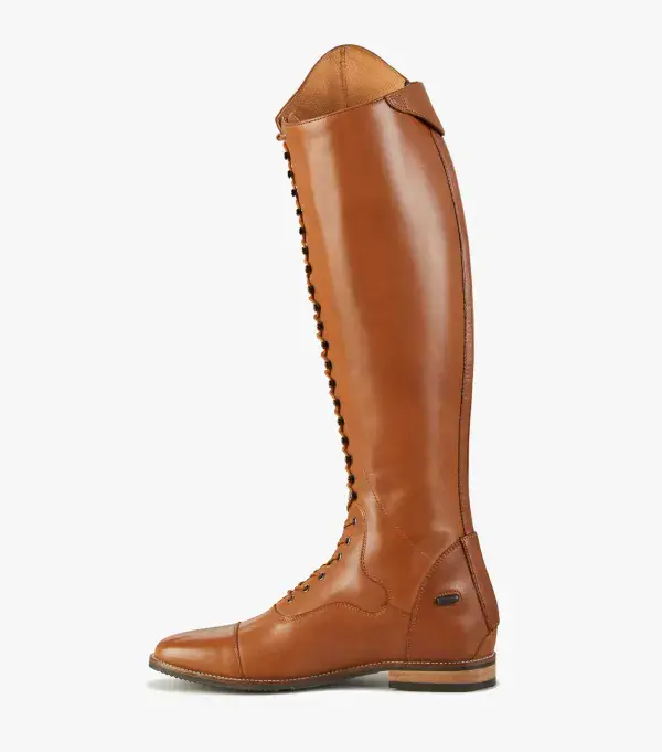 Premier Equine Maurizia Ladies Cognac Lace Front Tall Leather Riding Boots