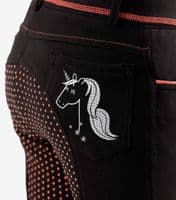 Premier Equine Sassa Kids Black Full Seat Gel Riding Breeches - Saddlemasters
