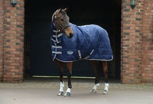 Weatherbeeta Comfitec 210D Channel Quilt Combo Neck Medium/Lite Stable Rug Navy/Silver/Red