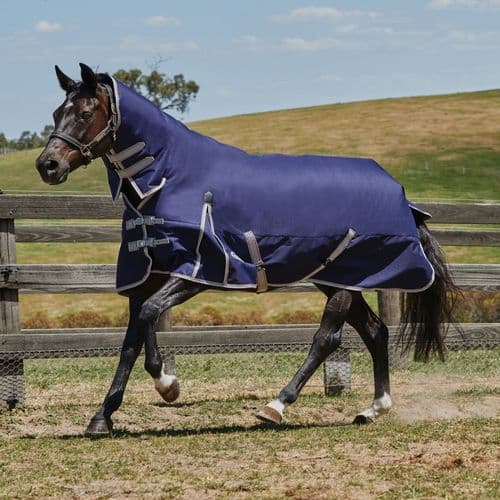 Weatherbeeta Comfitec Essential Combo Neck Lite Plus Turnout Rug Navy/Silver/Red