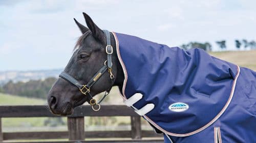 Weatherbeeta Comfitec Essential Lite Turnout Rug (Neck Only) Navy/Silver/Red