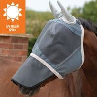 Weatherbeeta Deluxe Fly Mask With Nose Grey - Saddlemasters