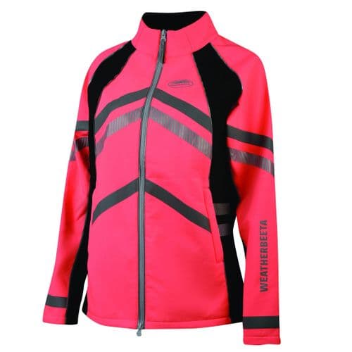 Weatherbeeta Reflective Softshell Fleece Lined Jacket - Hi Vis Pink