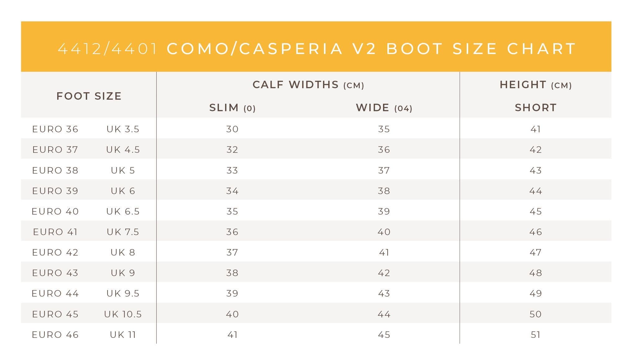 Brogini Como Black Riding Boots Size Chart