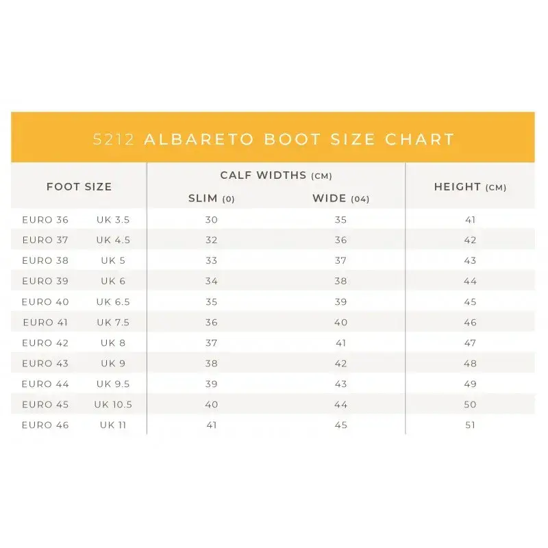 Brogini Albareto Womens Easy-Care Field Riding Boots Size Chart