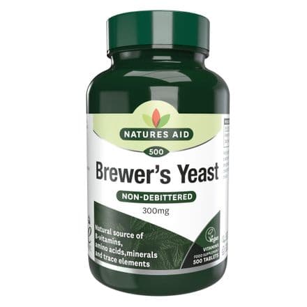Brewer's Yeast 300mg x 500 Tablets; Non-Debittered; Natures Aid