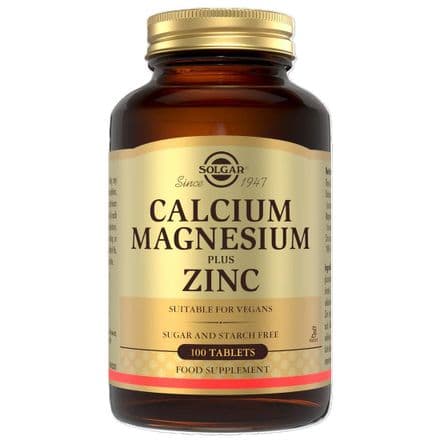 Calcium, Magnesium Plus Zinc x 100/250 Tablets; Solgar
