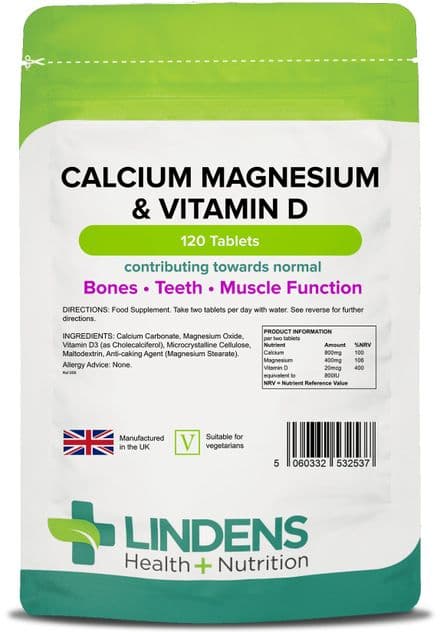 Calcium Magnesium & Vitamin D x 120 Tablets; Osteo Formula; Lindens