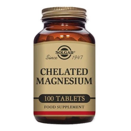 Chelated Magnesium x 100 Tablets; Muscle Function, Nervous System; Solgar
