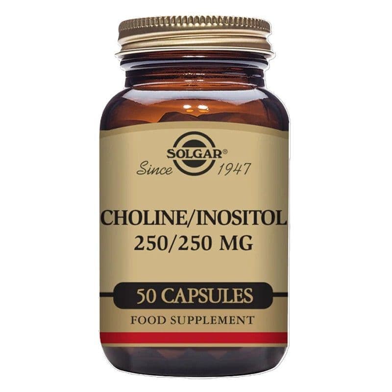 Choline 250mg & Inositol 250mg x 50 Veg Capsules; Liver Function; Solgar