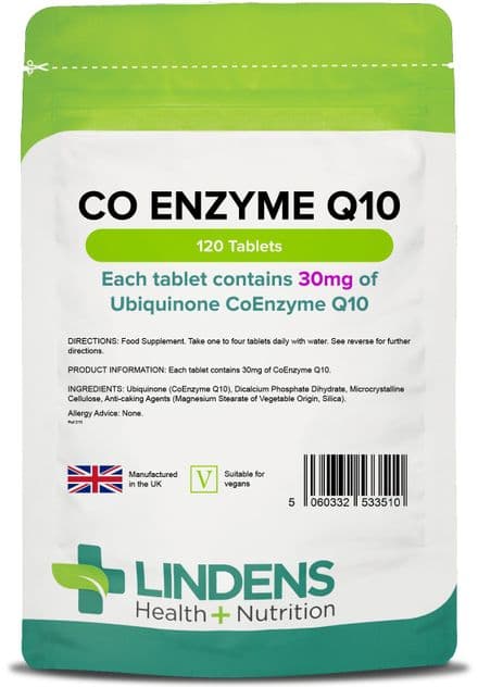 Co-Enzyme Q10 (CoQ10) 30mg x 120 Tablets; Lindens