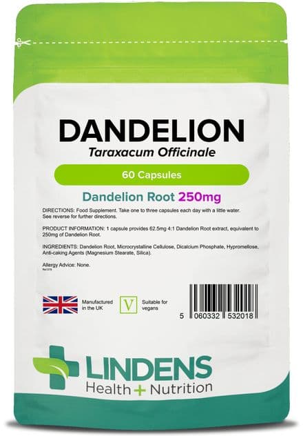 Dandelion Root 250mg x 60 Capsules; Lindens