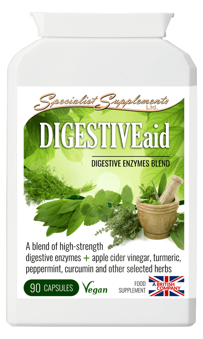 DIGESTIVEaid x 90 V-Caps; Digestive Enzymes + Herbs; Specialist Supplements