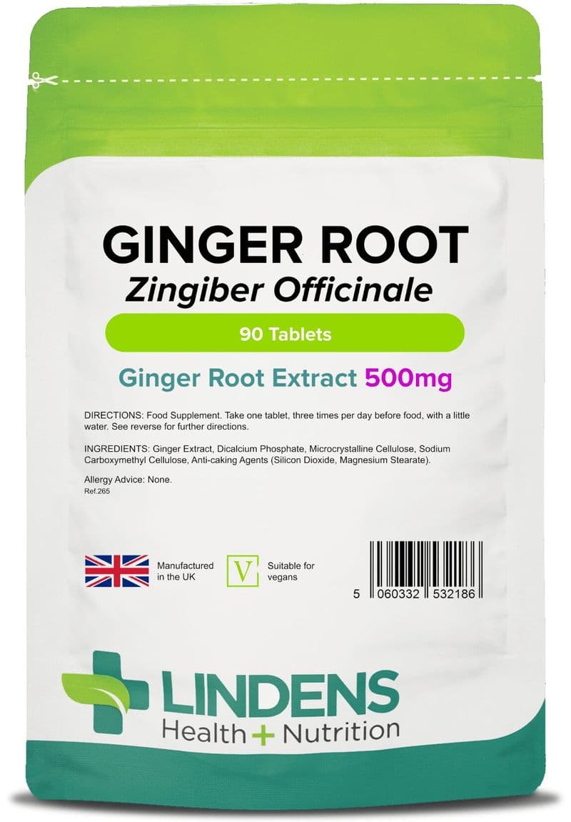 Ginger Root 500mg x 90 Tablets; Lindens