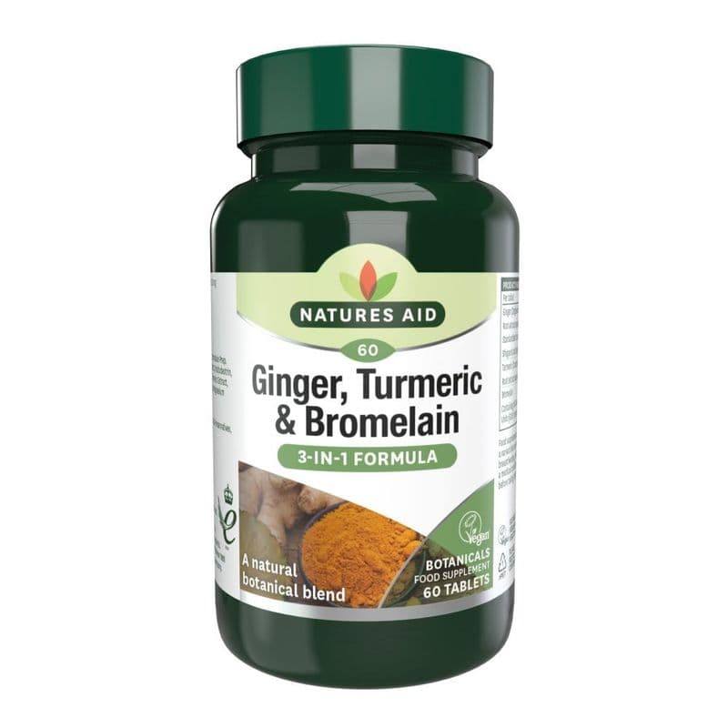 Ginger, Turmeric & Bromelain x 60 Tablets; Natures Aid