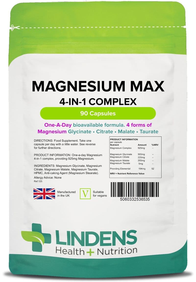 Magnesium Max 4 in 1 Complex x 90 Capsules; Lindens